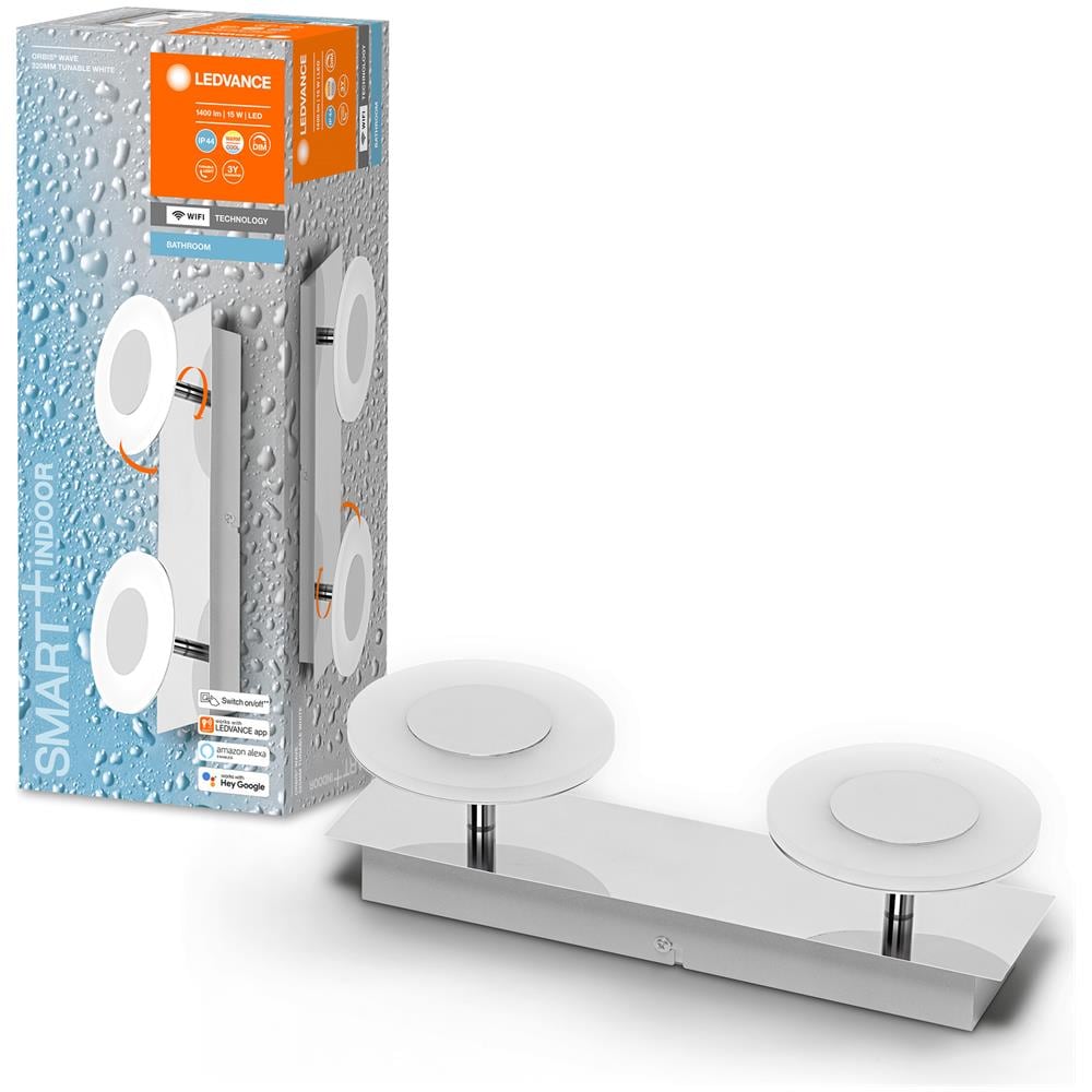 Ledvance Apparecchio Di Illuminazione: Per Soffitto, Bathroom Decorative Ceiling And Wall With Wifi Technology / 15 W, 220…240 V, Ampiezza Fascio Luminoso: 110, Tunable White, 3000…6500 K, Materiale Del Corpo: Steel, Ip44 - Foto 2