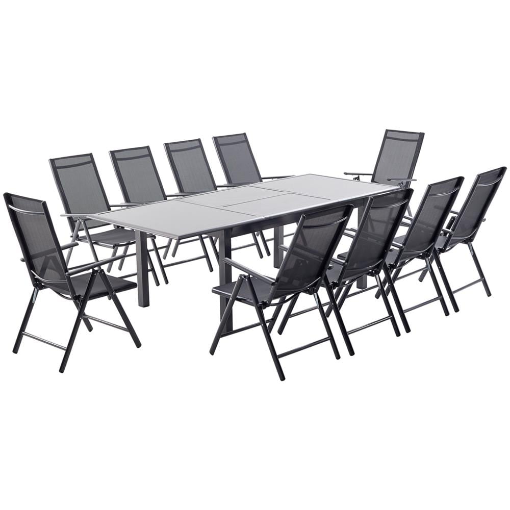Tavolo Da Giardino E 10 Sedie In Alluminio Grigio Ravenne - Foto 1