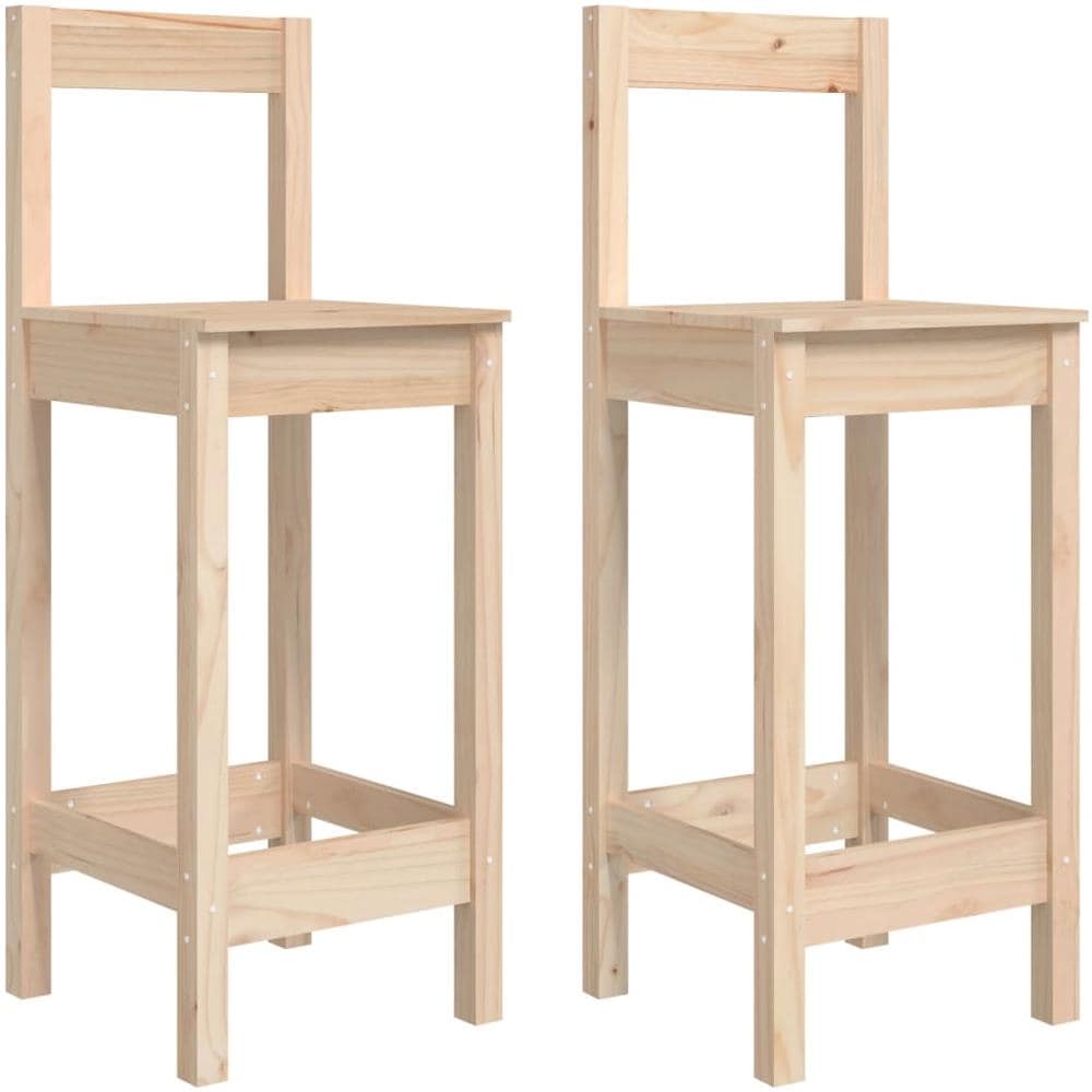 Sedie da Bar 2 pz 40x41,5x112 cm in Legno Massello di Pino - Foto 1