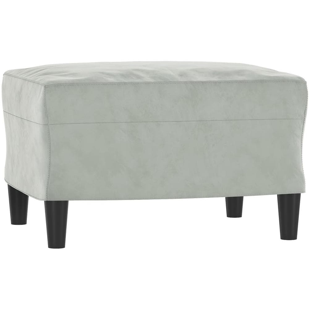 Poggiapiedi Grigio Chiaro 60x50x41 Cm In Velluto - Foto 2