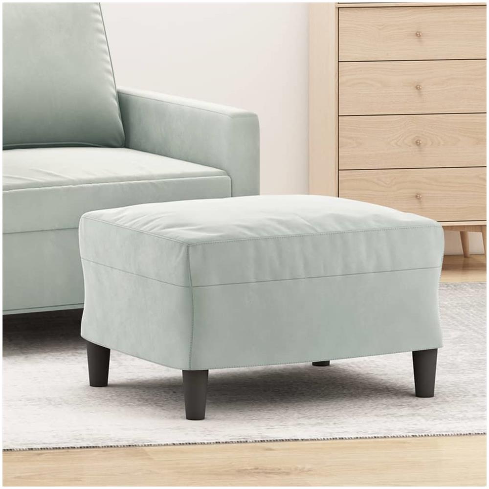 Poggiapiedi Grigio Chiaro 60x50x41 Cm In Velluto - Foto 1