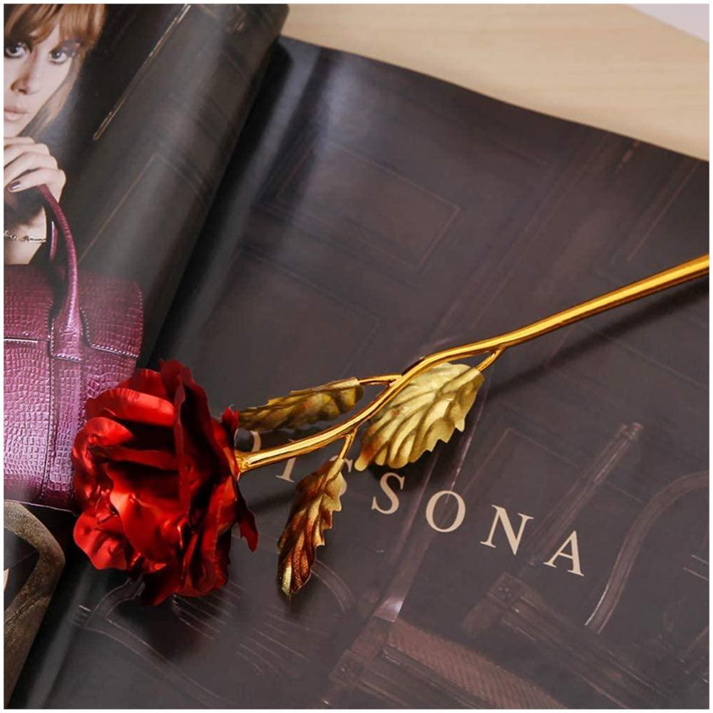 Rosa Artificiale Rosso/oro - Foto 2