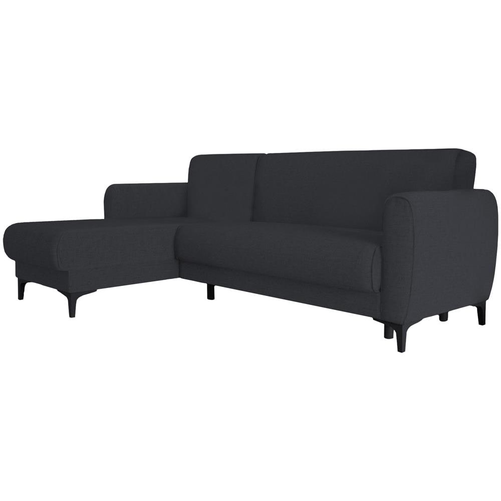 Divano Letto Angel, Divano Letto Ad Angolo Con Penisola Reversibile, Sofà Contenitore Moderno Con Chaiselongue E 3 Cuscini, 230x153h85 Cm, Blu - Foto 2
