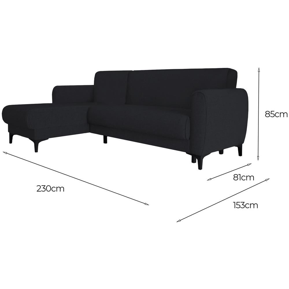 Divano Letto Angel, Divano Letto Ad Angolo Con Penisola Reversibile, Sofà Contenitore Moderno Con Chaiselongue E 3 Cuscini, 230x153h85 Cm, Blu - Foto 4