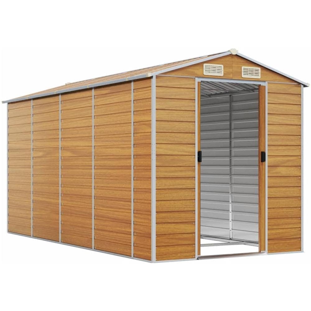 Capanno Giardino Marrone Chiaro 191x385x198cm Acciaio Zincato - Foto 3