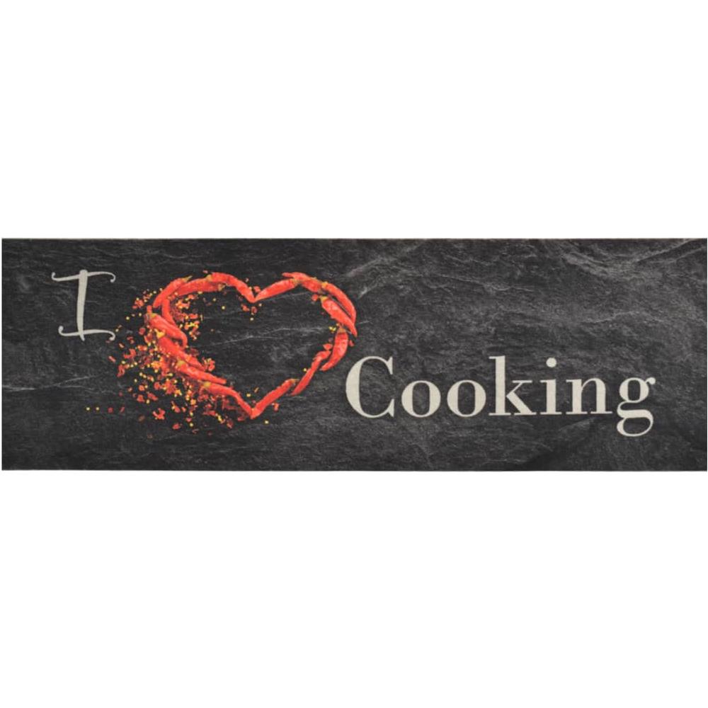 Tappeto Da Cucina Lavabile Nero Cucinare 60x180 Cm Velluto - Foto 2