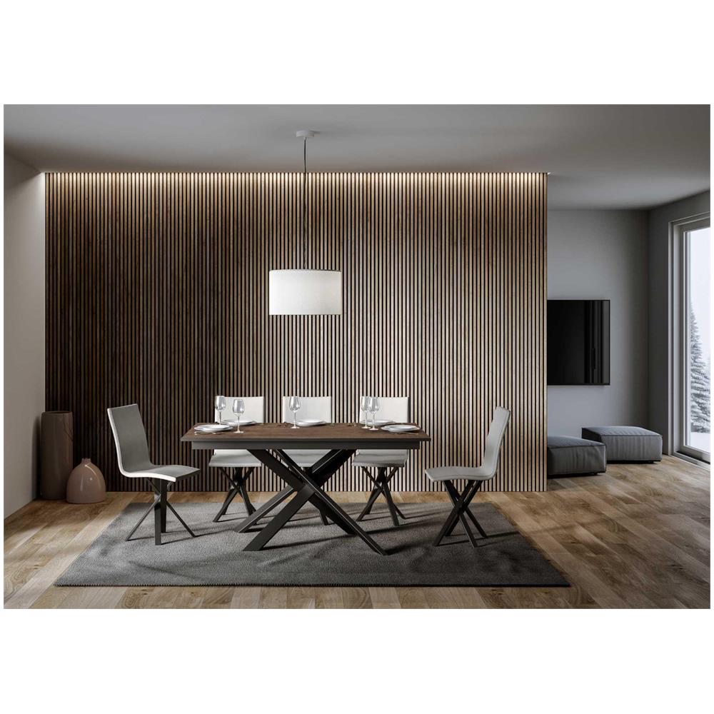 Tavolo allungabile 80x160/220cm Ganty bianco frassino - bordo Antracite telaio antracite - Foto 2