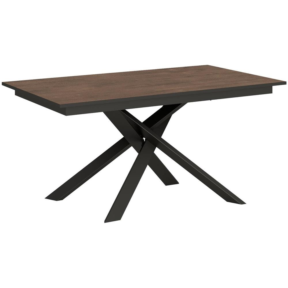 Tavolo allungabile 80x160/220cm Ganty bianco frassino - bordo Antracite telaio antracite - Foto 1