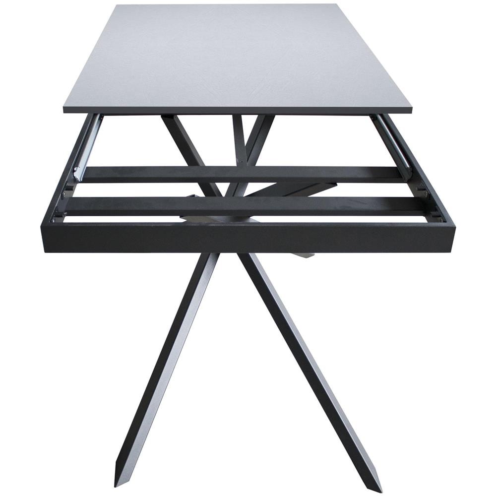 Tavolo allungabile 80x160/220cm Ganty bianco frassino - bordo Antracite telaio antracite - Foto 6