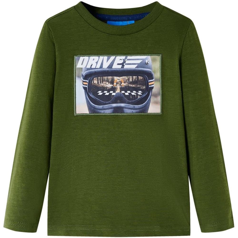 Maglietta per Bambini Maniche Lunghe Cachi Scuro 116 - Foto 1