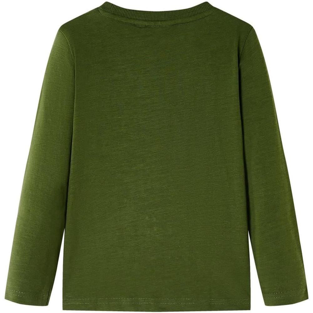 Maglietta per Bambini Maniche Lunghe Cachi Scuro 116 - Foto 2