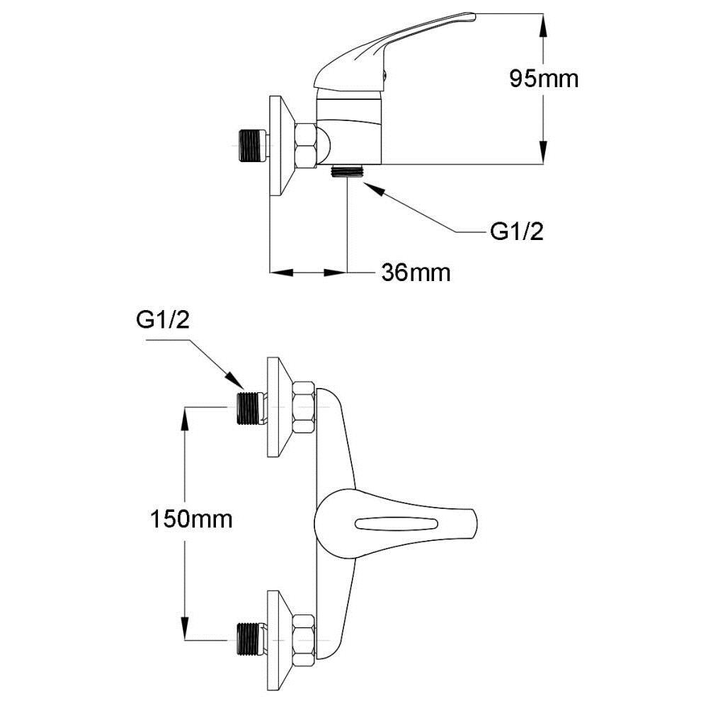 Valvola Da Doccia Rubinetto Maniglia Singola Con Tubo Flessibile Bagno - Foto 17