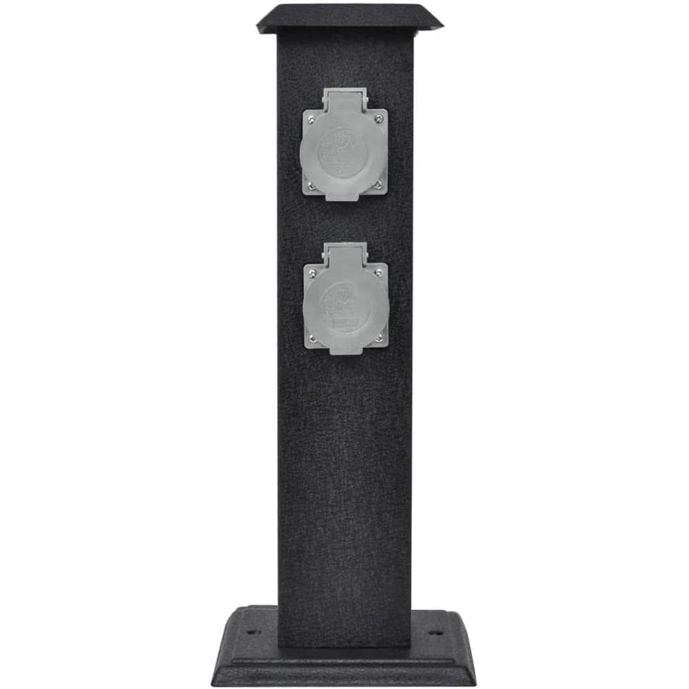 Presa Elettrica Da Giardino Con Pilastro Nero - Foto 2