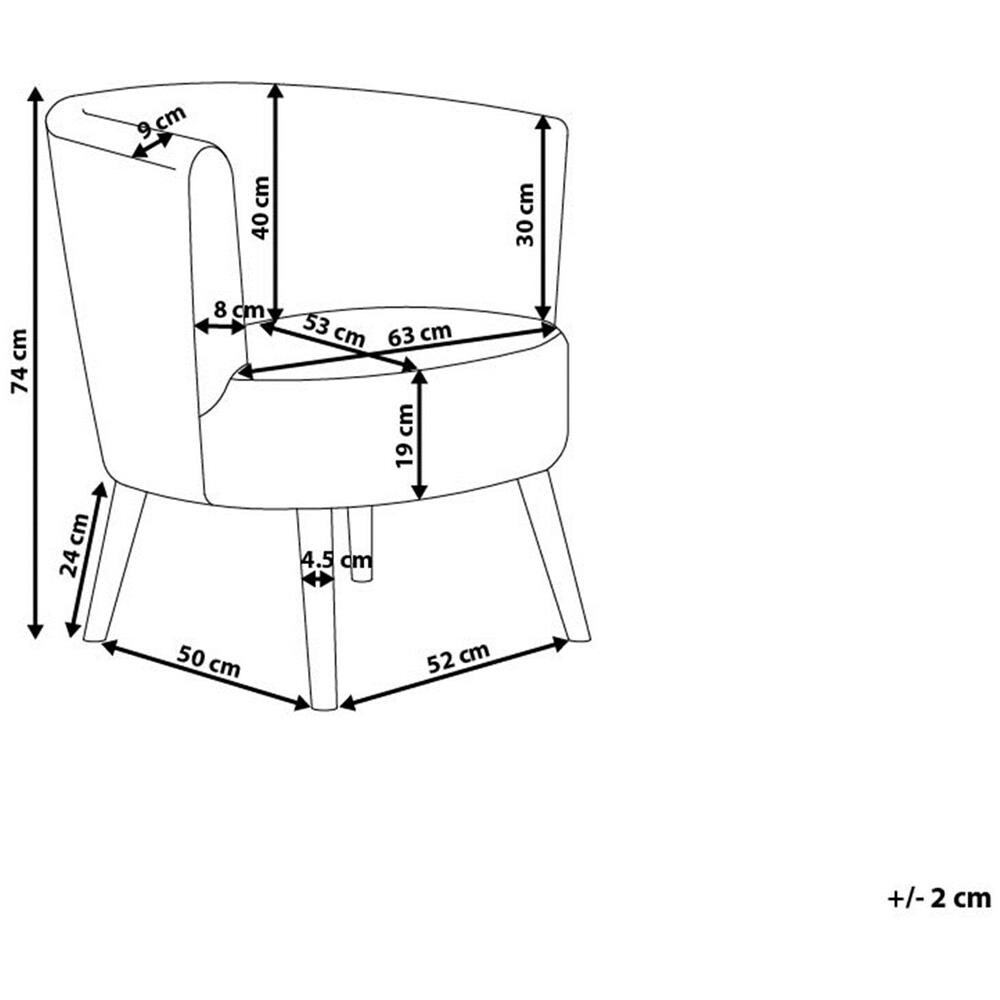 Poltrona In Tessuto Bianco Crema Odenzen - Foto 2