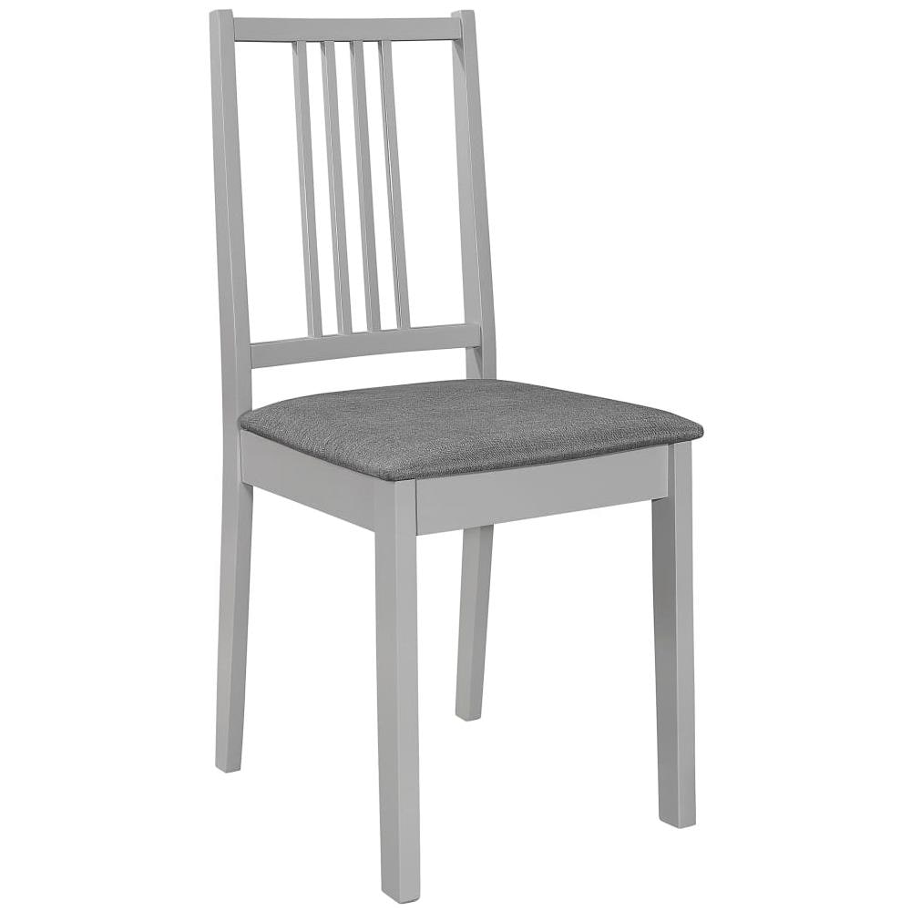 Sedie Da Pranzo Con Cuscini 6 Pz Grigie In Legno Massello - Foto 2