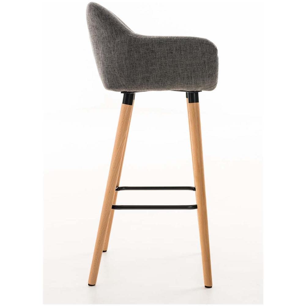 Grant - Set di 2 sgabelli da Bar con Imbottitura di Alta qualità e Rivestimento in Tessuto, con Struttura a 4 Piedi, in Legno - Foto 2