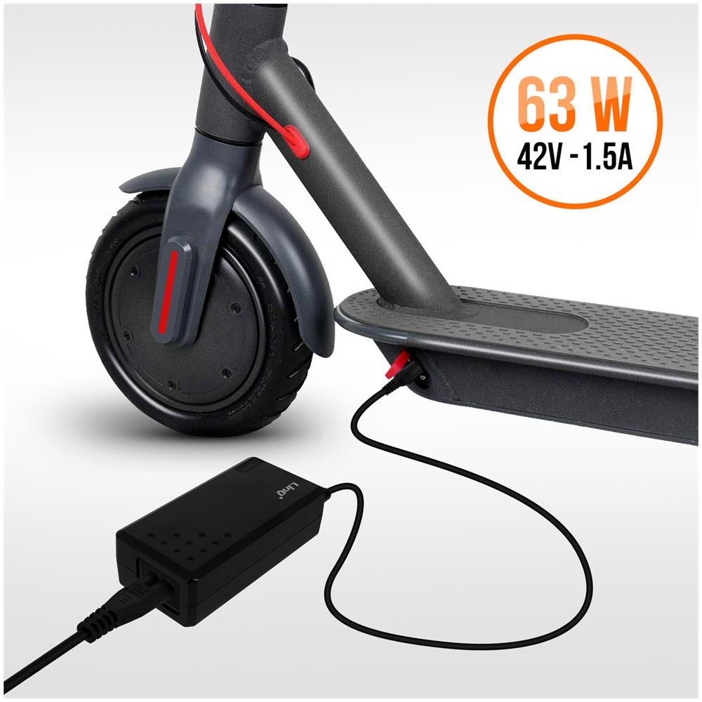 Caricabatterie Monopattini Elettrici 63w 42v 1.5a Presa 8.0*1.6mm Nero - Foto 2