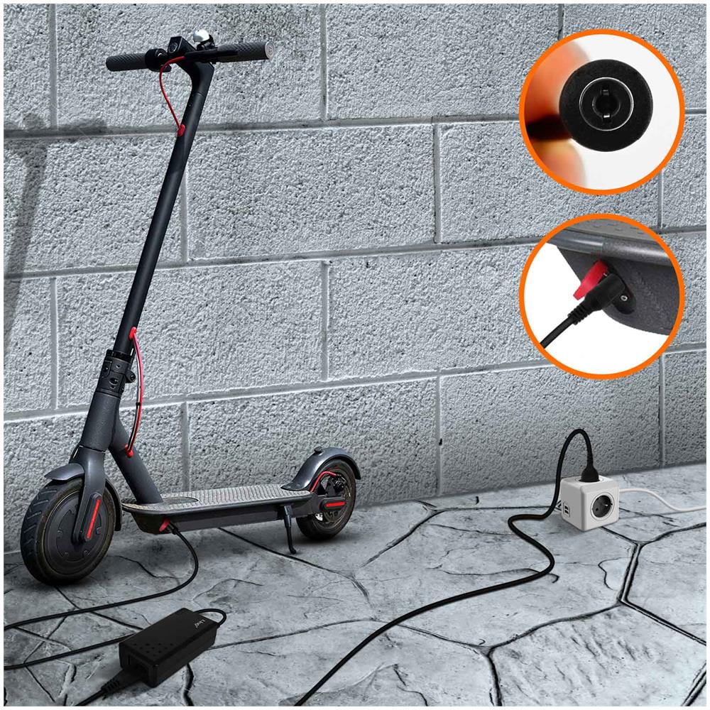 Caricabatterie Monopattini Elettrici 63w 42v 1.5a Presa 8.0*1.6mm Nero - Foto 5