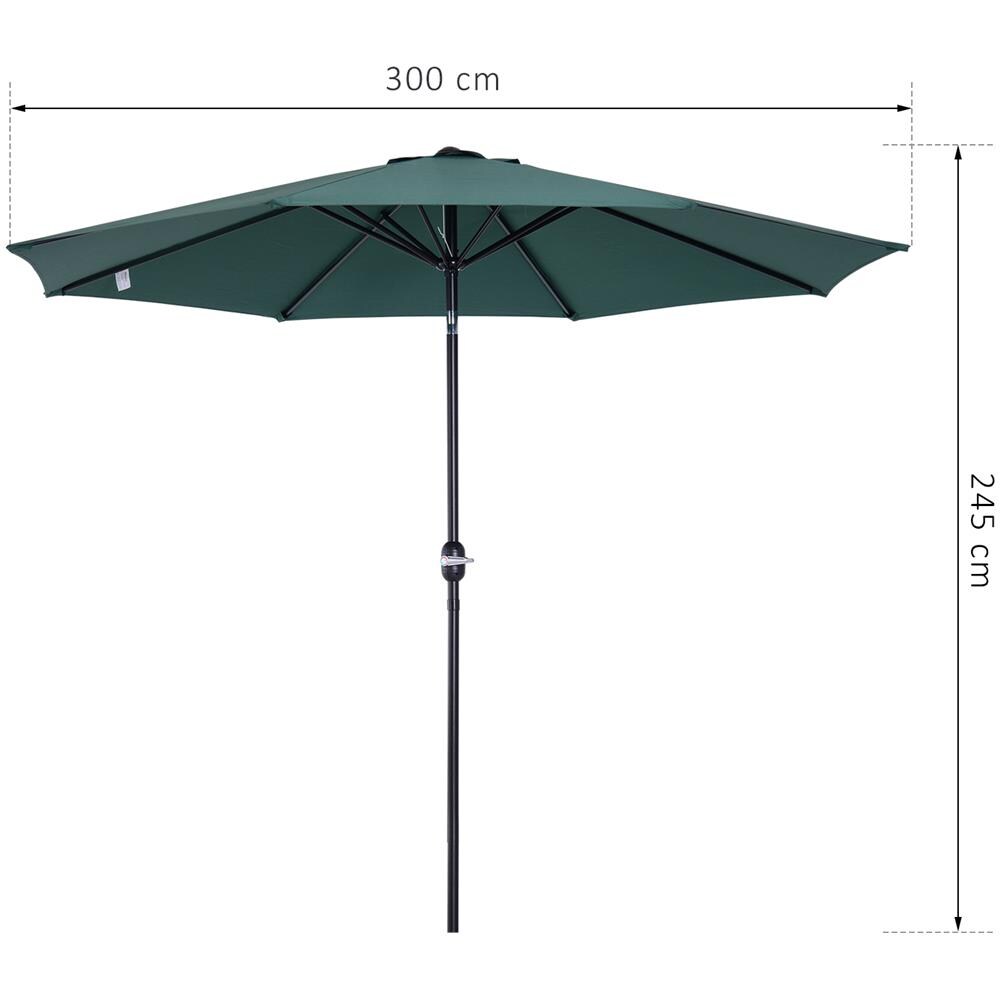 Ombrellone Da Giardino Con Manovella E Testa Inclinabile Ø300x245cm - Foto 2