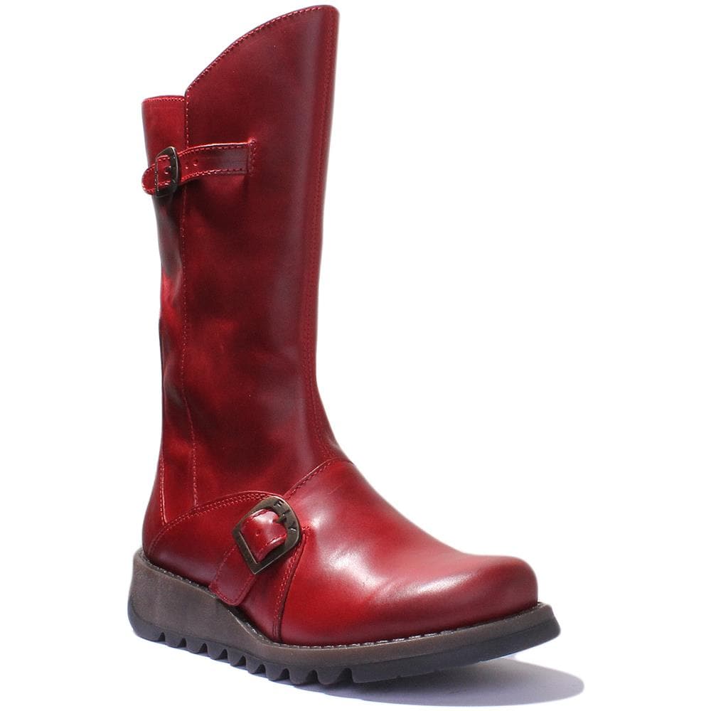 Mes Ginocchio 2 Cuoio Di Alta Stivali In Rosso Per Le Donne - Foto 1