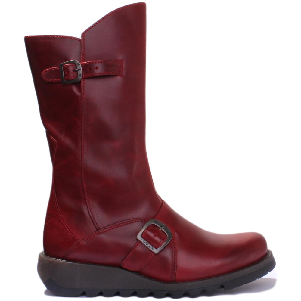 Mes Ginocchio 2 Cuoio Di Alta Stivali In Rosso Per Le Donne - Foto 2