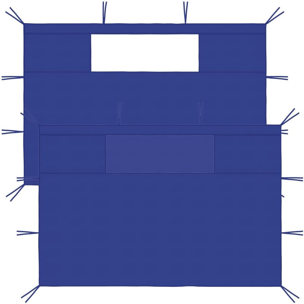 Pareti Con Finestre Per Gazebo 2 Pz Blu - Foto 1