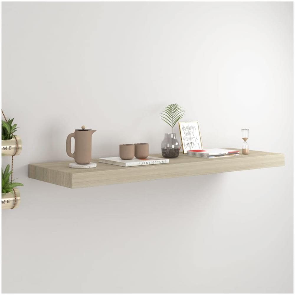 Scaffale A Parete Rovere 80x23,5x3,8 Cm In Mdf - Foto 1
