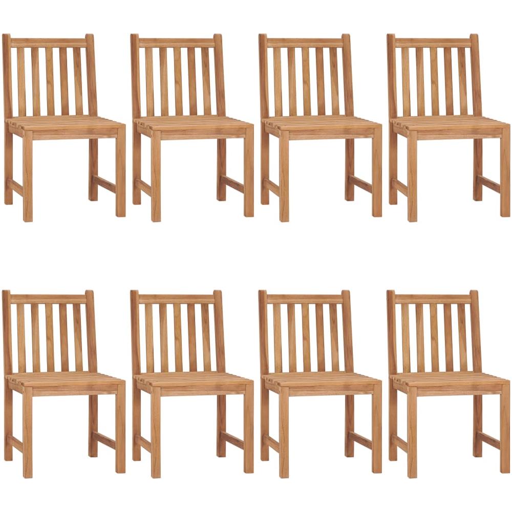Sedie da Giardino con Cuscini 8 pz in Legno Massello di Teak - Foto 2