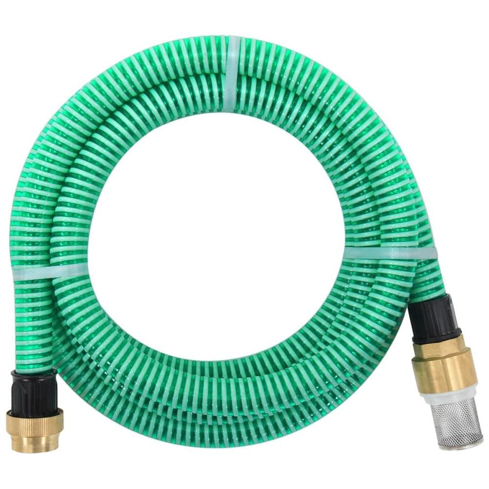 Tubo di Aspirazione con Connettori in Ottone 5 m 25 mm Verde - Foto 1