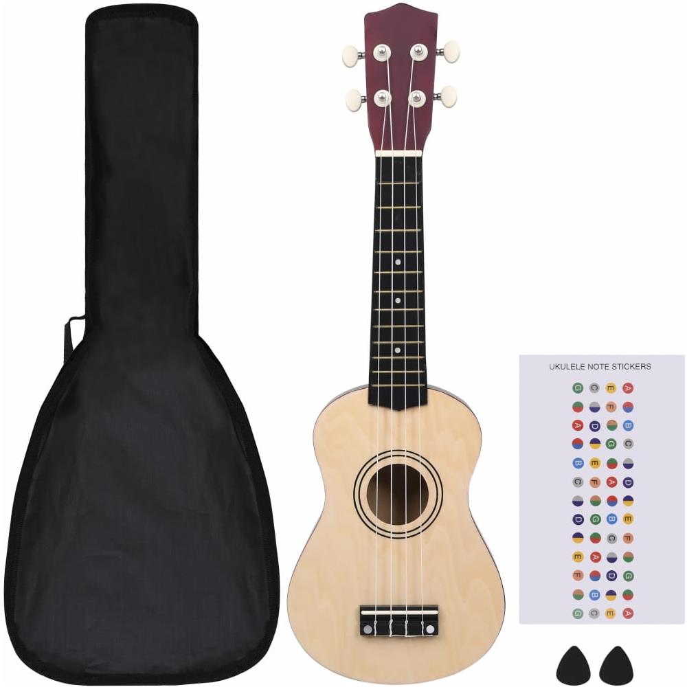Set Ukulele Soprano con Borsa per Bambini Legno Naturale 21"" - Foto 2
