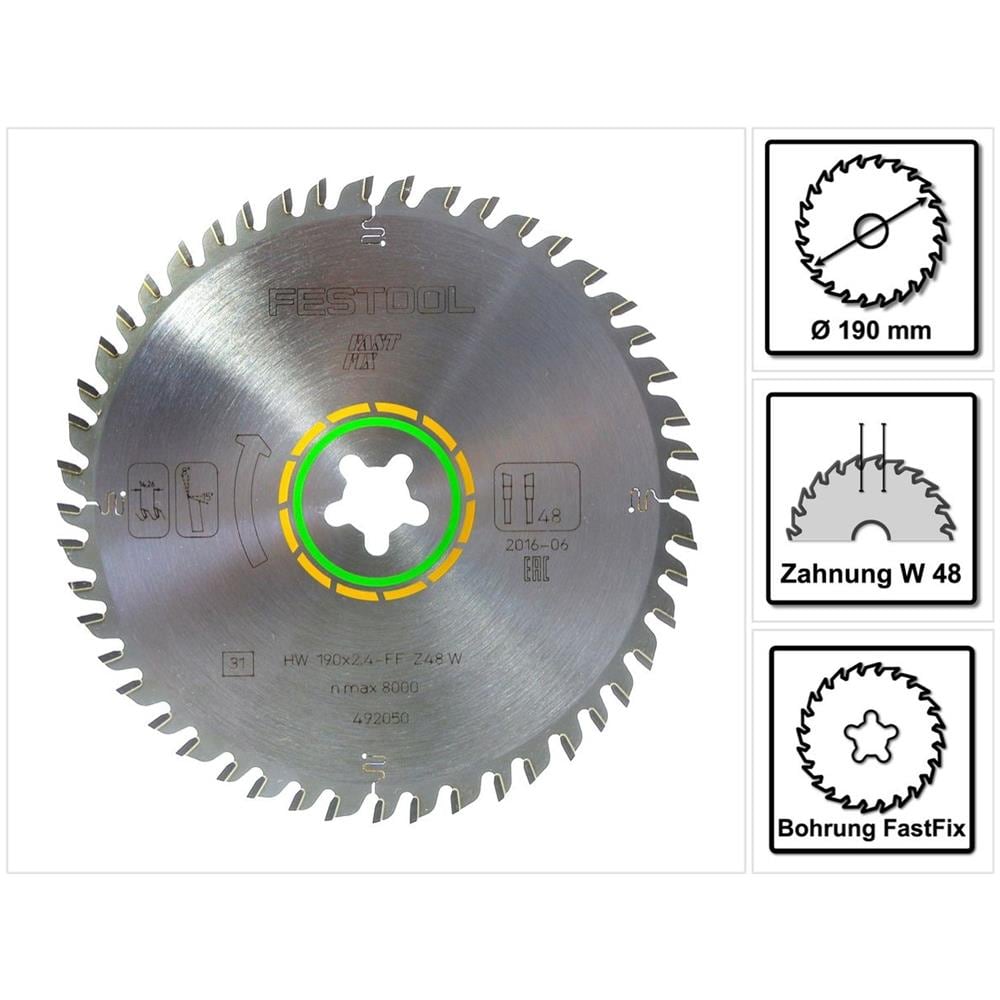 Lama A Denti Fitti Hw 190 X 2,4 Ff Fast Fix W48 / 190 Mm - 48 Denti (492050)  - Foto 1