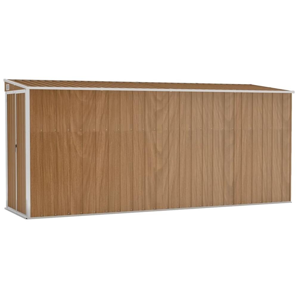 Capanno Giardino a Parete Marrone 118x382x178cm Acciaio Zincato - Foto 2