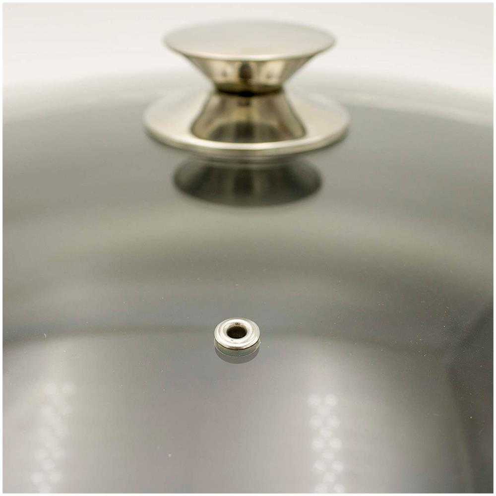 Ecostone Casseruola Alta 32cm Induzione, Coperchio Di Vetro, Antiaderente, Alluminio Fuso Nero - Foto 6