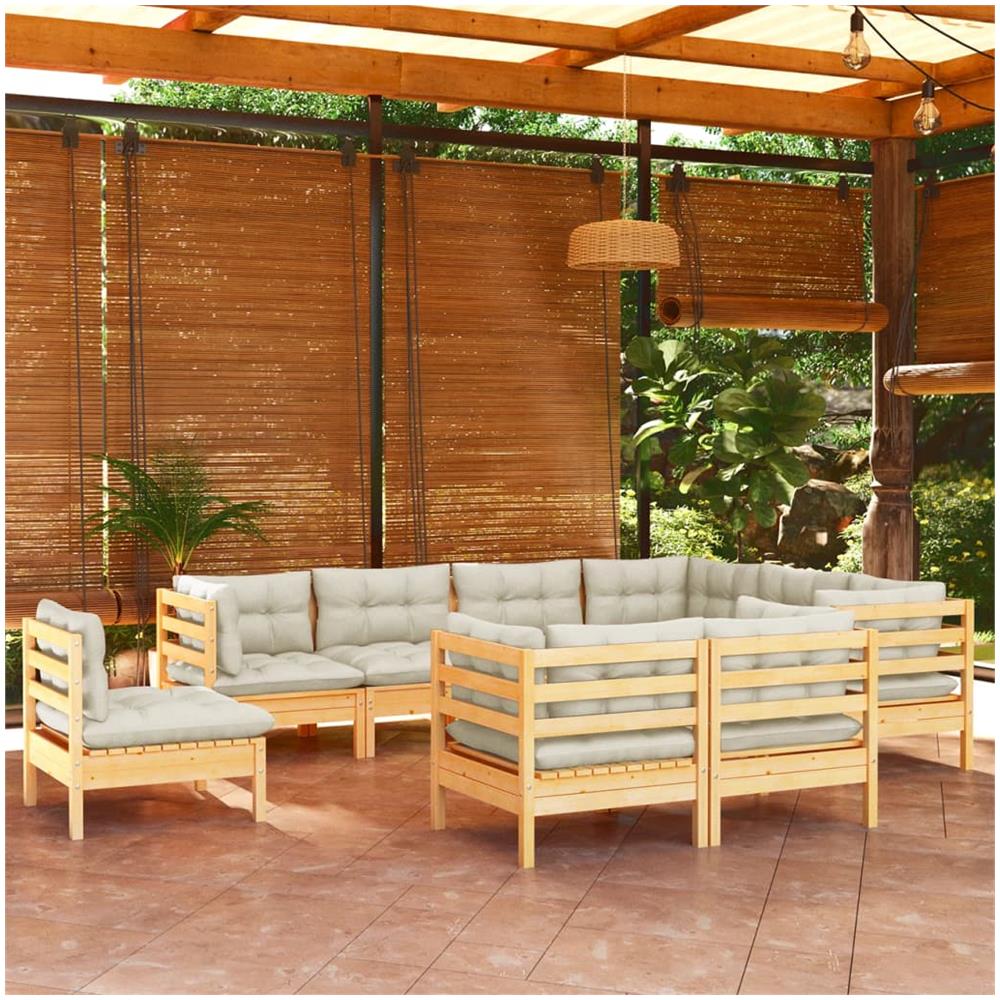Set Giardino 4 Pezzi VidaXL In Legno Acacia Con Cuscini | Divano, Panche E Tavolino | Stile Vintage - Foto 5