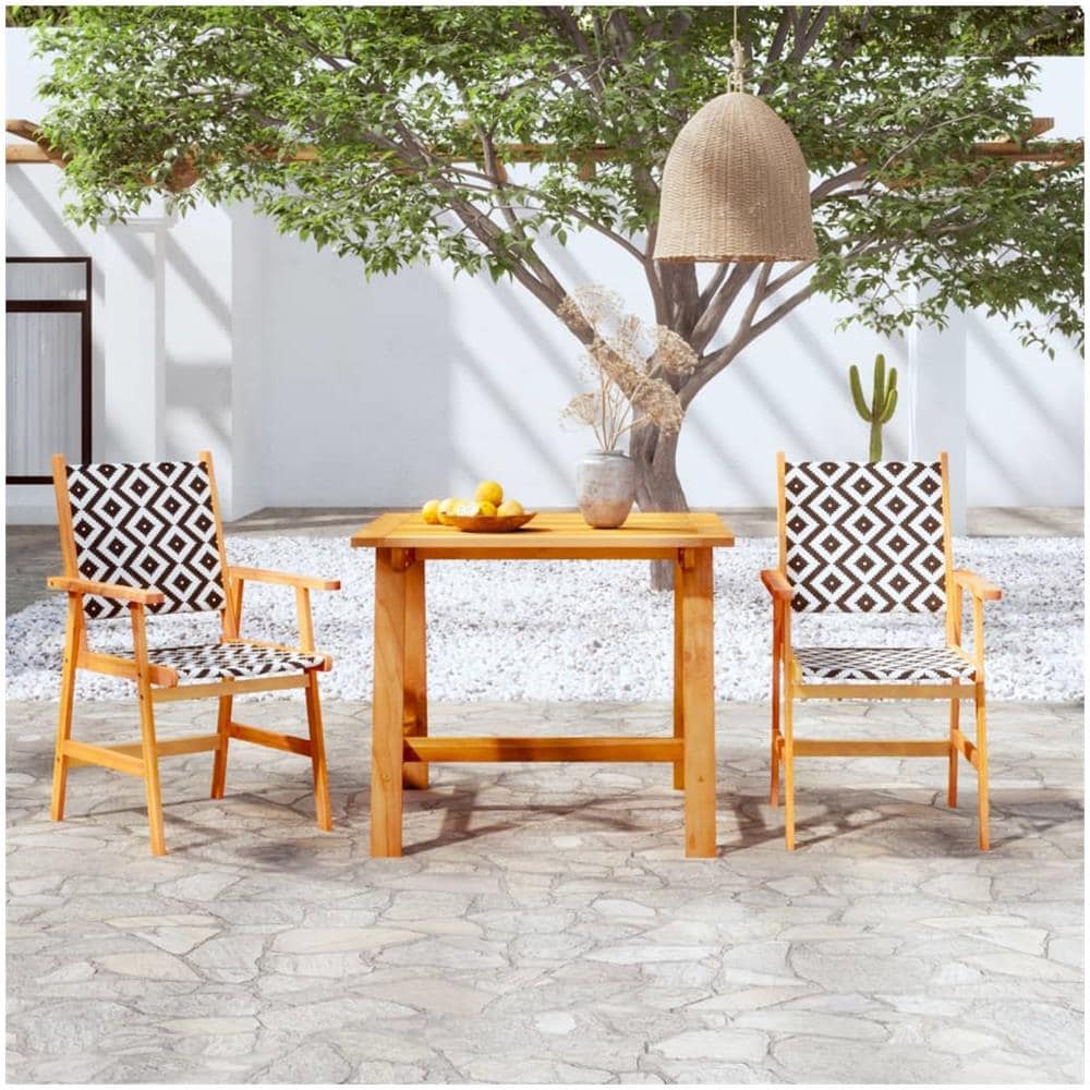 Set Mobili Da Pranzo Per Giardino 3 Pz Legno Massello Di Acacia - Foto 1