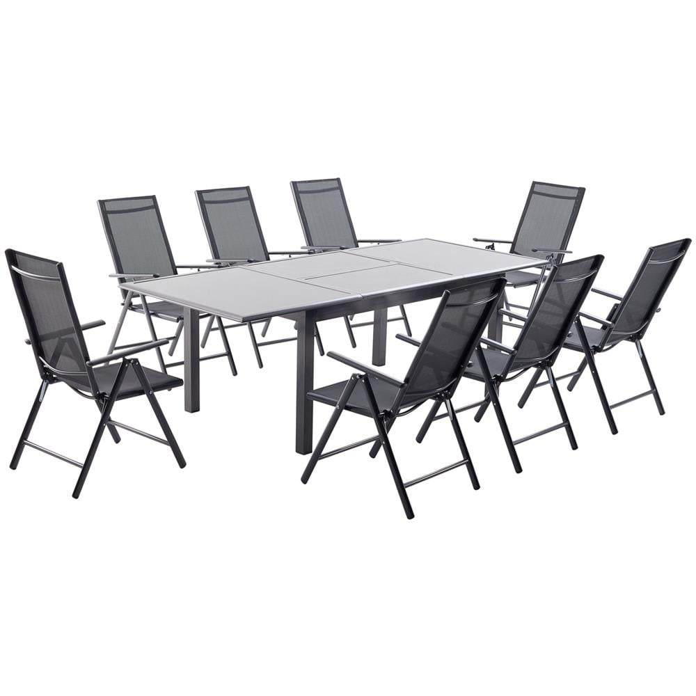 Tavolo Da Giardino E 8 Sedie In Alluminio Grigio Ravenne - Foto 1