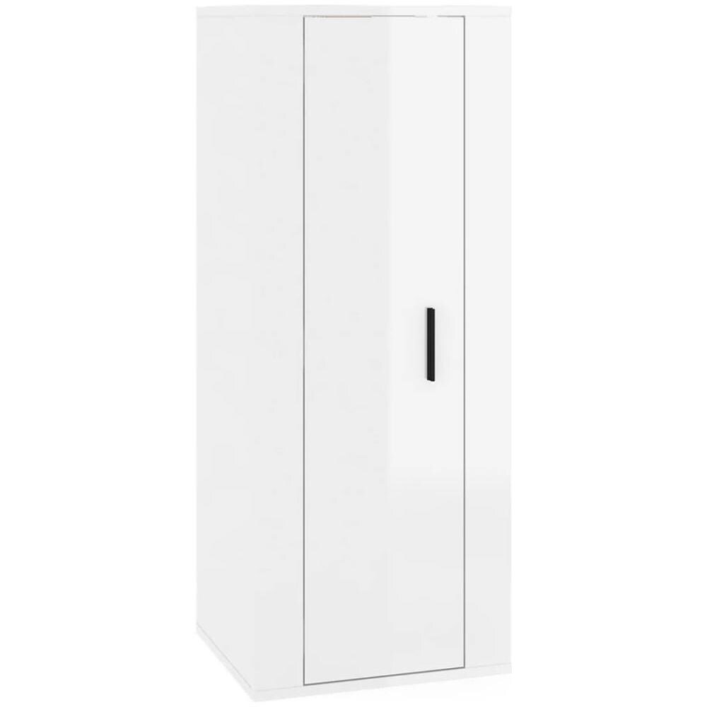 Mobile Porta Tv A Parete Bianco Lucido 40x34,5x100 Cm - Foto 2