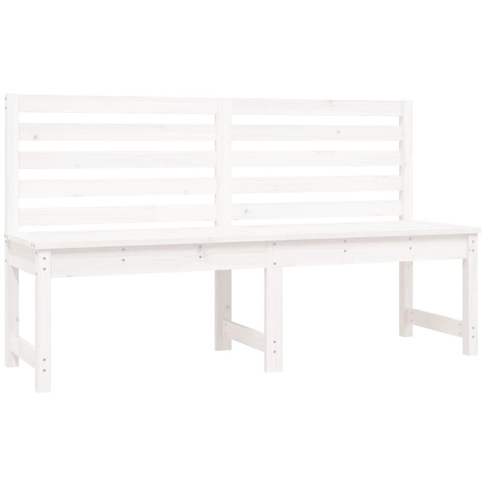 Panca da Giardino Bianca 157,5 cm in Legno Massello di Pino - Foto 2