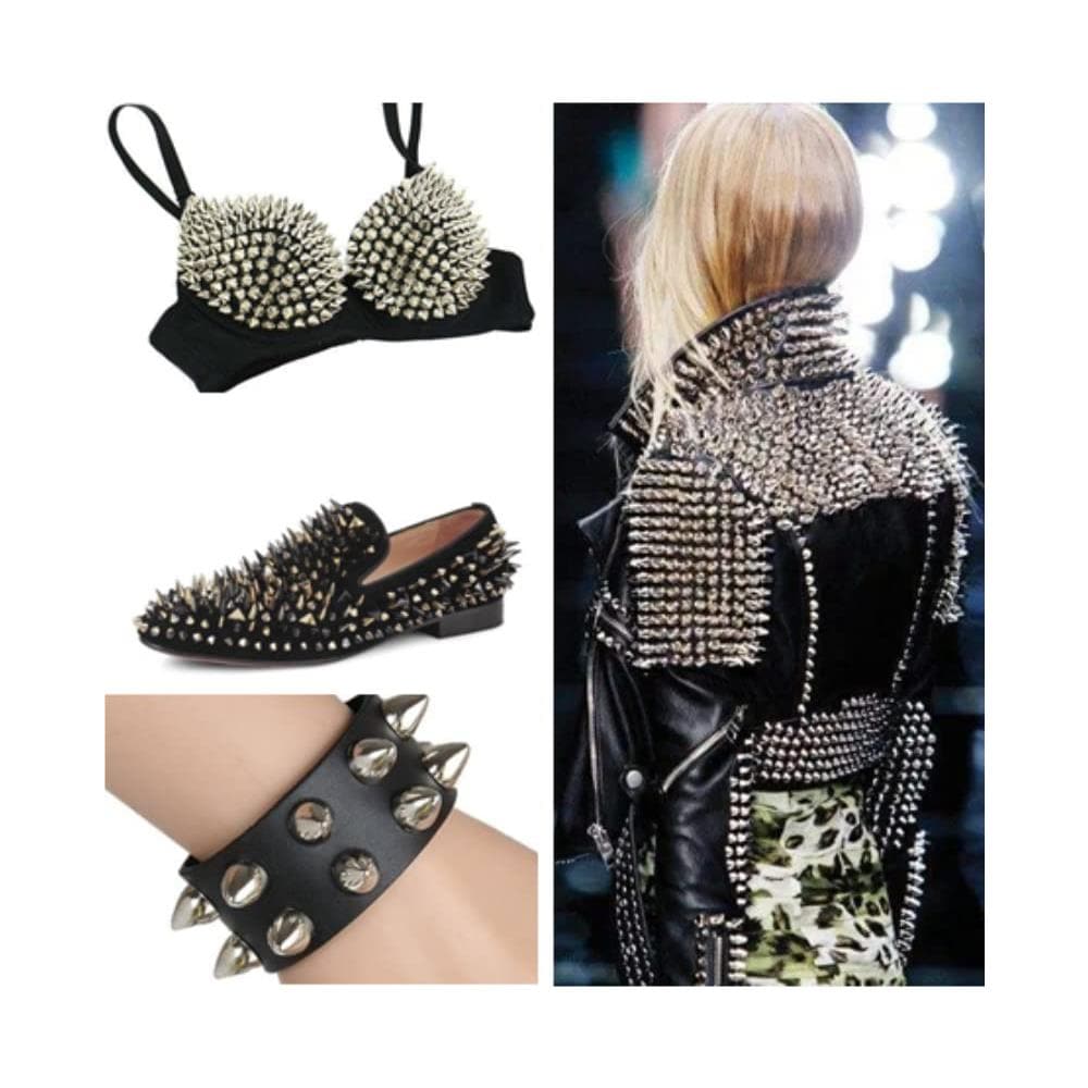 50 Pezzi In Lega Di Zinco Punk Cool Fai Da Te Gotico Piramide Rivetti Silver - Foto 2