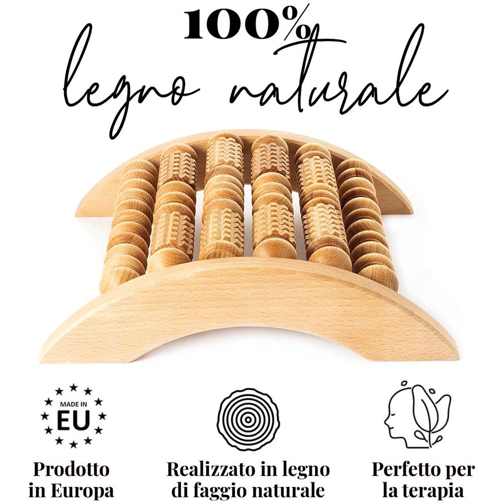 Massaggiatore Per I Piedi In Legno, Rullo Massaggiante 29 X 24,5 Cm - Foto 1