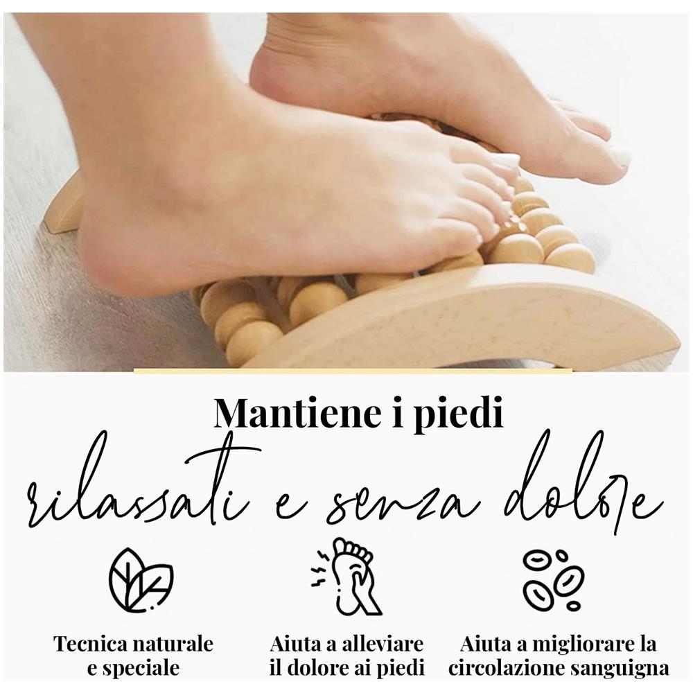 Massaggiatore Per I Piedi In Legno, Rullo Massaggiante 29 X 24,5 Cm - Foto 3