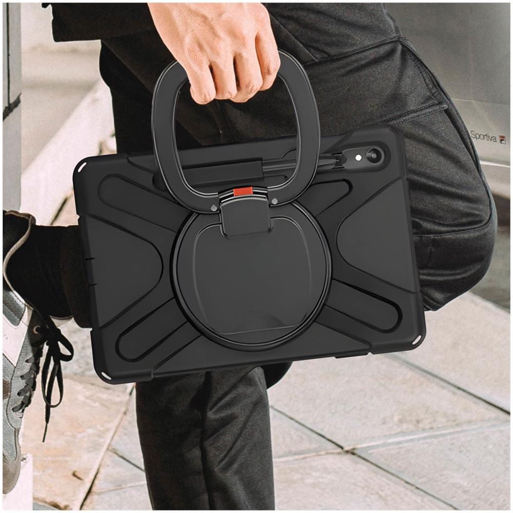 Cover Per Samsung Tab S9, S8 E S7 Antishock Manico Ruotabile Supporto Nera - Foto 5