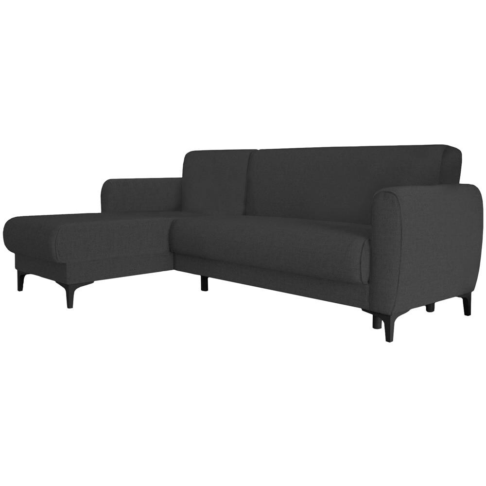 Divano Letto Angel, Divano Letto Ad Angolo Con Penisola Reversibile, Sofà Contenitore Moderno Con Chaiselongue E 3 Cuscini, 230x153h85 Cm, Antracite - Foto 2
