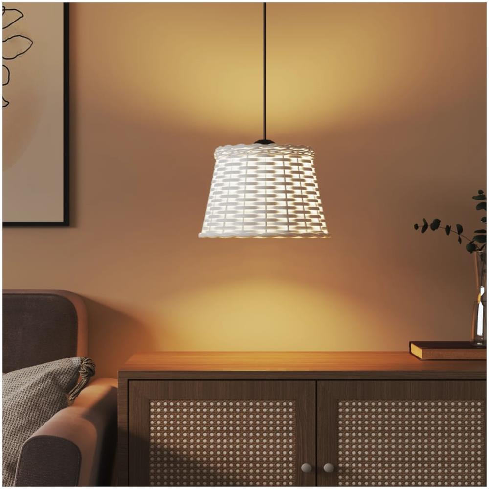 Paralume Da Soffitto Bianco 25x17 Cm In Vimini - Foto 3