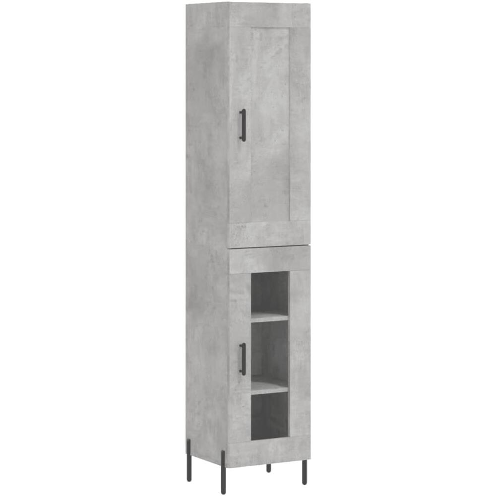 Credenza Grigio Cemento 34,5x34x180 Cm In Legno Multistrato - Foto 2