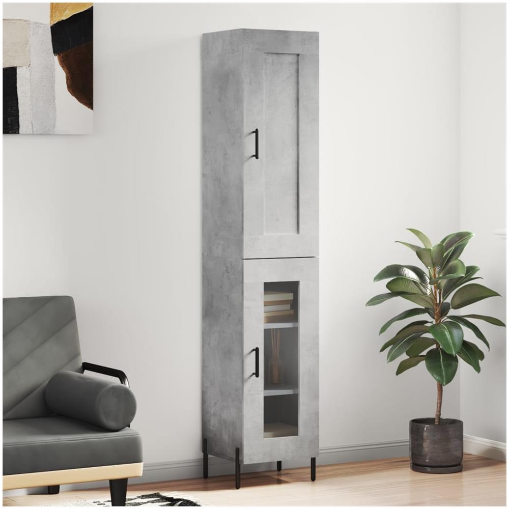 Credenza Grigio Cemento 34,5x34x180 Cm In Legno Multistrato - Foto 1