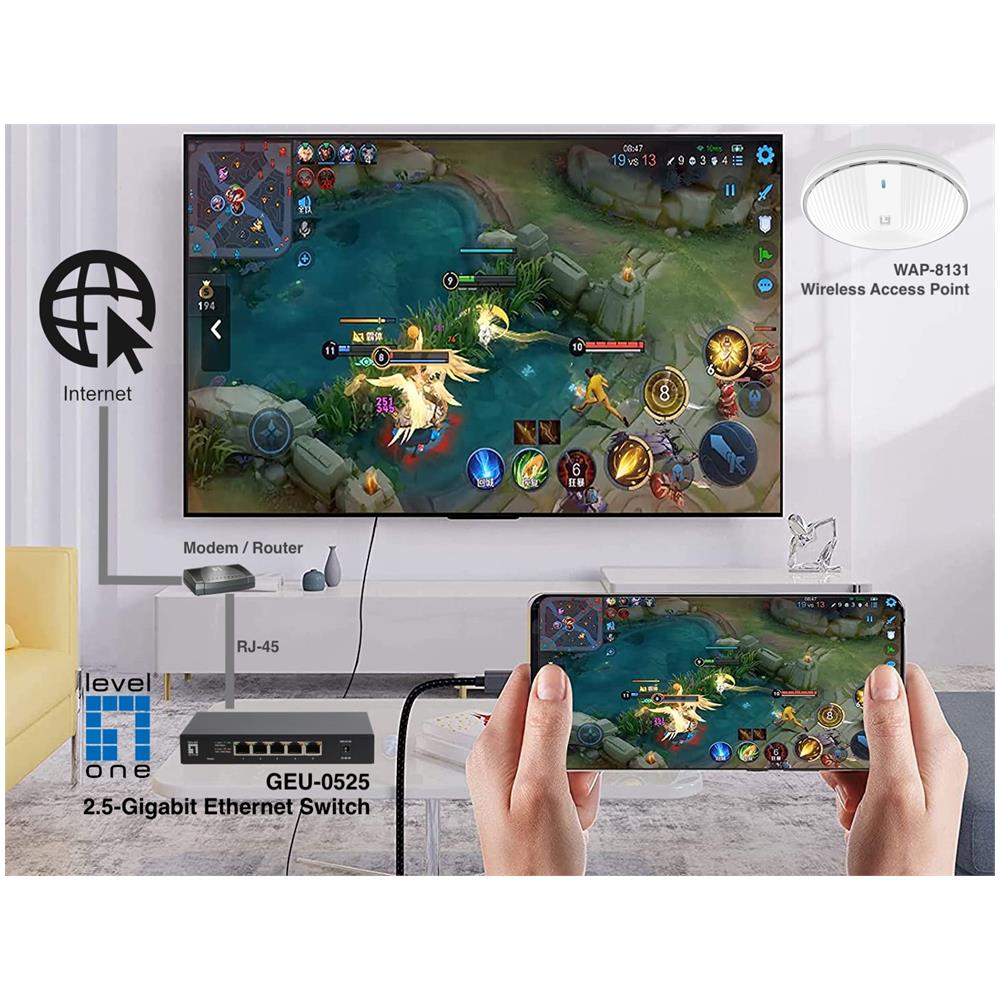 Switch Ethernet GEU0525 1000Mbps a 5 Porte Colore Nero - Foto 8