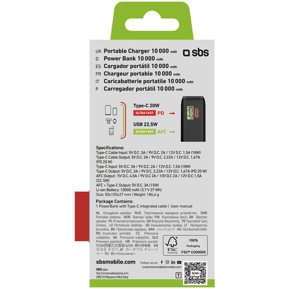 TTBB10000LCDTCPD20K batteria portatile Ioni di Litio 10000 mAh Nero - Foto 3
