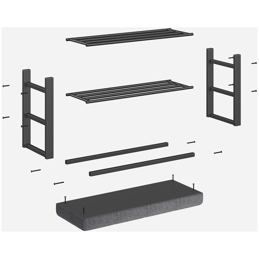 Scarpiera con seduta, grigio scuro, stile industriale LBS57GYZ - Foto 7