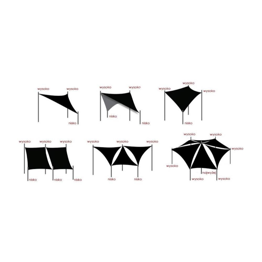 3x3 m Tenda a vela impermeabile da giardino grigia - Foto 7